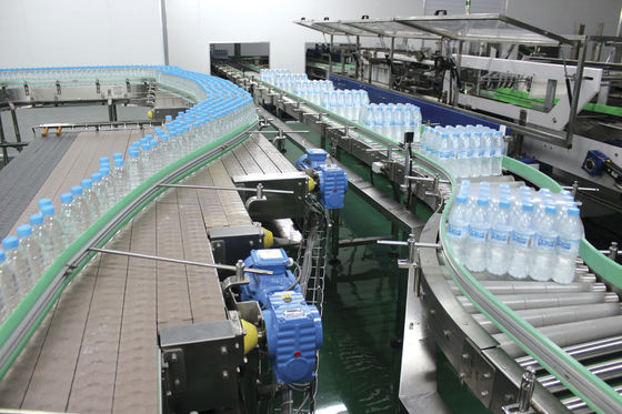 SS304 Industrial Conveyor Systems For Water Bottle Filling Machine